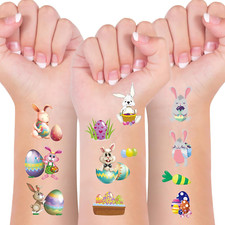 Easter Basket Temporary Tattoos for Kids and Adults, Party Favor Supplies