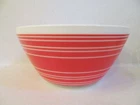 PYREX  VINTAGE CHARM BOWL RED & WHITE STRIPE LARGE MIXING BOWL 10 CUP NEW