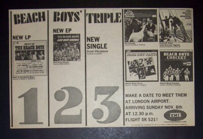Beach Boys Pet Sounds Good Vibrations God Only Knows 1966 Small Poster Type Ad
