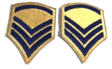 Lot of Two Genuine Vintage US Military Issued Rank Badge Patches