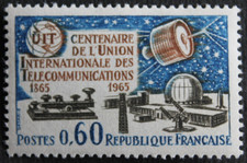 Timbre - FRANCE - Centenaire télécommunications - 1965 - Neuf ** - YT1451