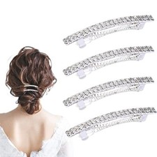 4 Pcs Sparkly Rhinestone Hair Clips Small Bling Hair Clips Rhinestone
