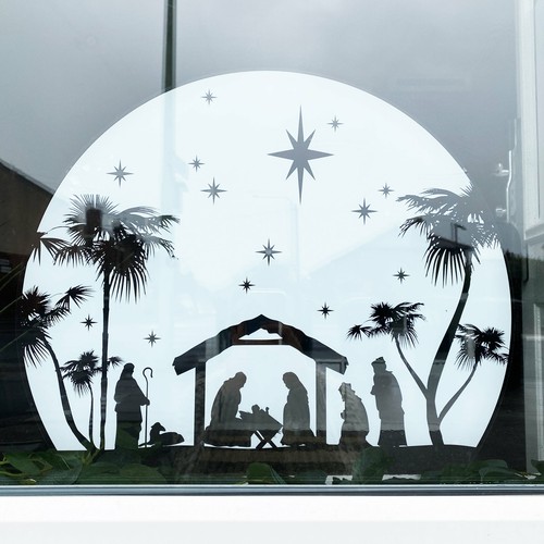 Círculo de Belén Navidad Ventana Adhesivo - Pato Mareado Navidad Ventana Calcomanías - Imagen 5 de 7