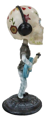 Figurina Bassista Elettrico Ebros 7"H Day of The Dead Bobblehead da Collezione - Foto 2 di 7