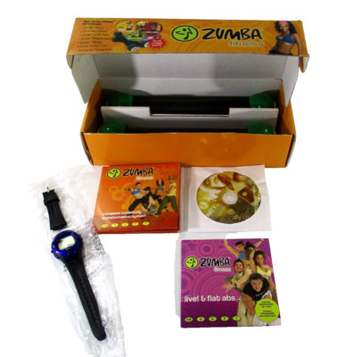 Zumba Fitness Boxset Includes Toning Sticks Watch (untested) Missing 1 Disc 2010