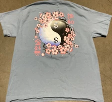 DGK GRAPHIC T-SHIRT ( MENS LARGE ) BLUE TONE CHERRY BLOSSOM PREOWNED