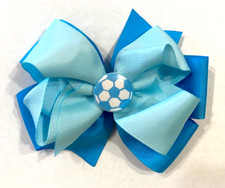 Beautiful Soccer inspired hair bow for girls.