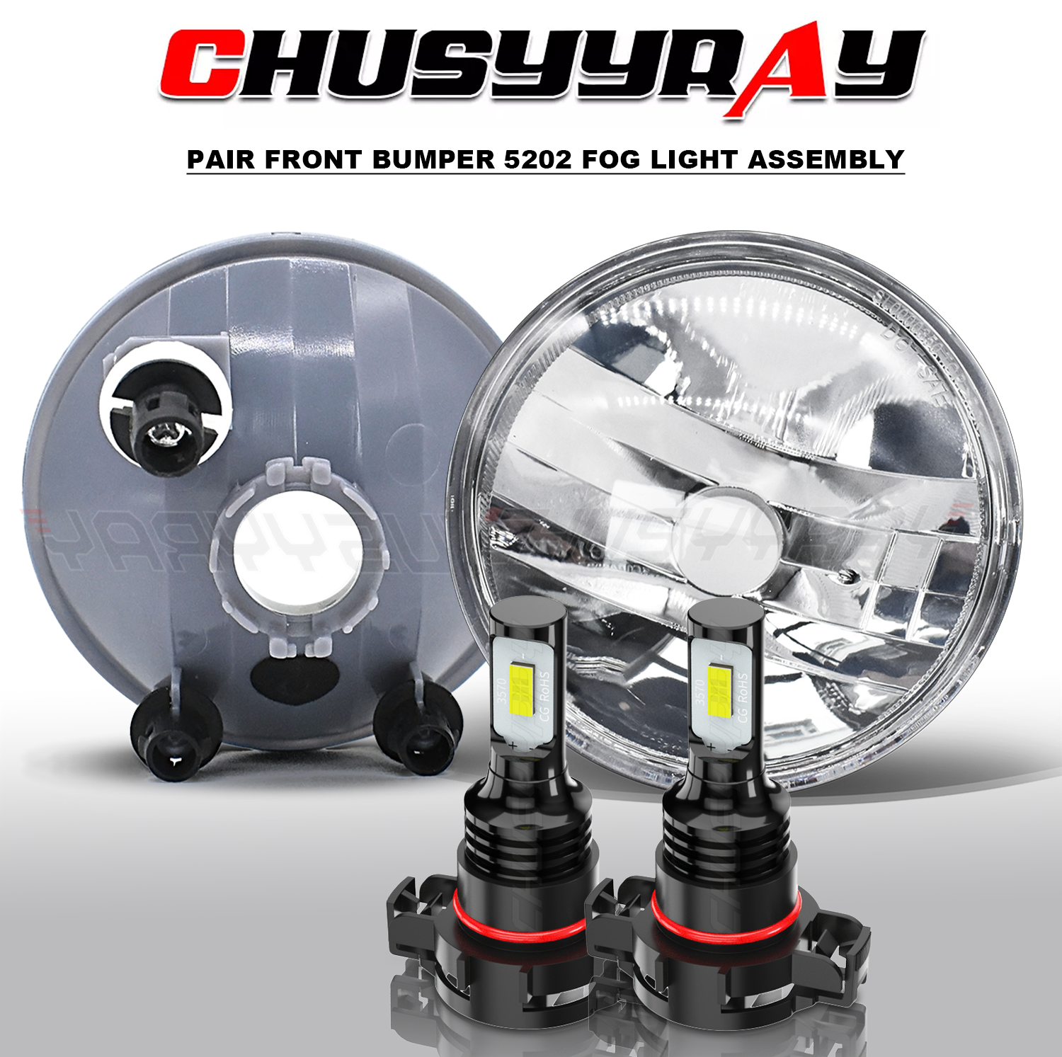 Pair For 2007-2012 Ford Escape Fog lights Clear Bumper Driving Lamps w/ Bulbs