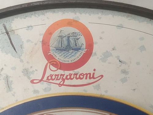 VINTAGE ADVERTISE TIN LITHO BOX LAZZAROANI BISCUITES COOKIES FRANCE COLLECTIBLE - Picture 9 of 12
