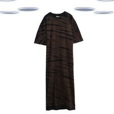 Ex Hush Women’s Relaxed Midi T-Shirt Dress in Tie Dye Brown (Defect)
