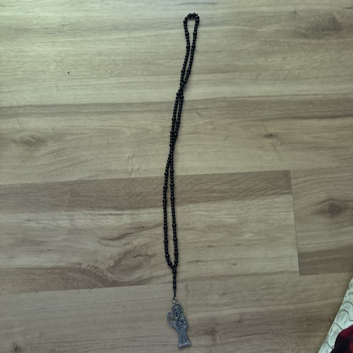 Santa Muerte Necklace Onyx