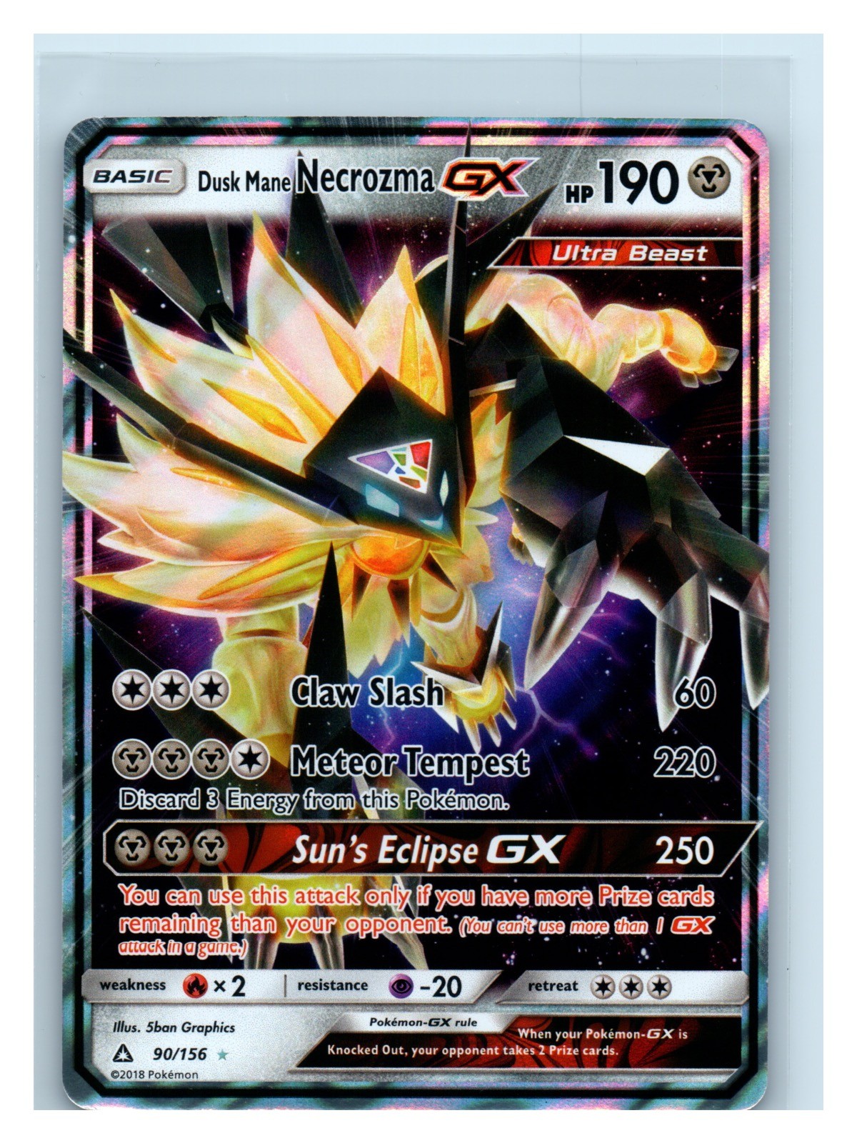 Dusk Mane Necrozma GX Holo 90/156 Ultra Rare SM - Ultra Prism NM