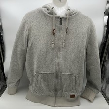 Buffalo David Bitton Men's Full Zip Sherpa Lined Drawstring Hoodie Jacket-Size L