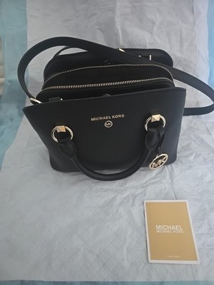 Michael Kors Edith Black Leather SAFFIANO Shoulder Bag
