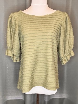 Grey Collective Tie Back Cotton Top Women s Medium Olive Green MSRP 50