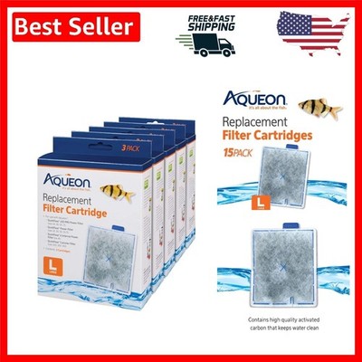 Large 15 Pack Replacement Filter Cartridges for Aqueon Models 20-75 & Canisters