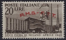 TRIESTE ZONA A 1949 FIERA DI MILANO 20 LIRE G.O MLH* CENTRATO