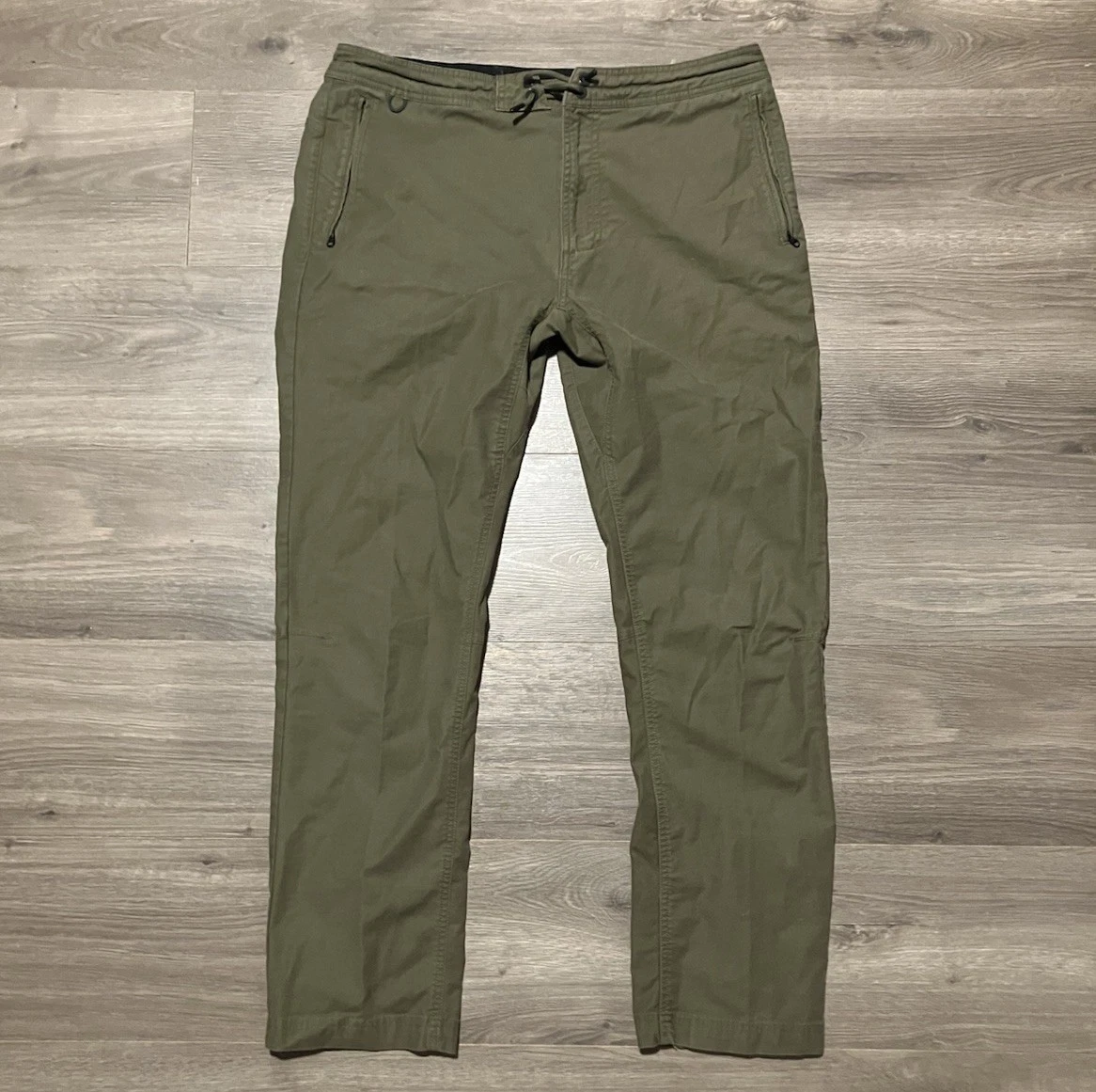 Roark Layover Traveler Pants Mens 34x30 Olive Green Travel Hiking Outdoors