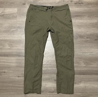 Roark Layover Traveler Pants Mens 34x30 Olive Green Travel Hiking Outdoors
