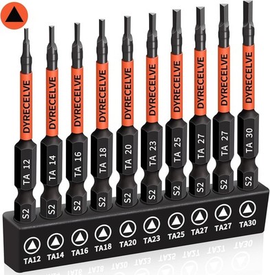 10-Pack Triangle Screwdriver Set - Premium S2 Steel Triangle Bit Set (2.56'' Long