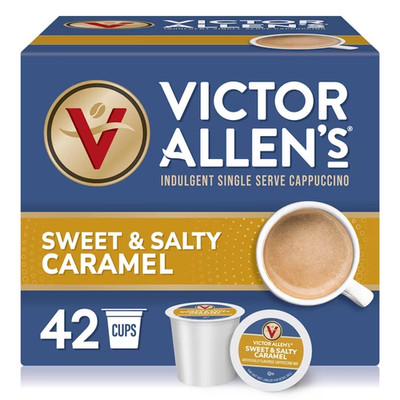 Victor Allen's Sweet & Salty Caramel Cappuccino K-Cup Pods 42 Count