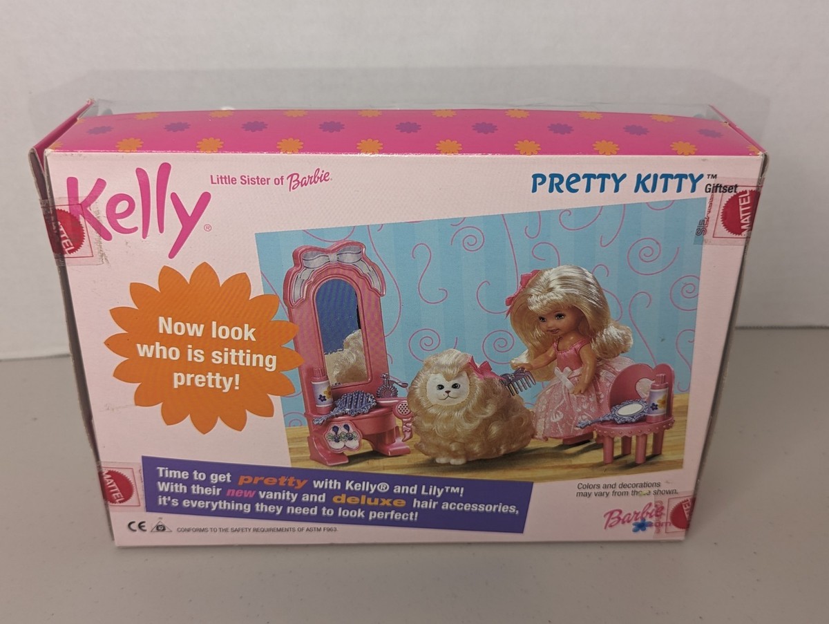 Mattel Barbie Kelly Pretty Kitty Playset Doll Cat 2000 50306 for
