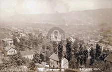 Bellaire OH Ohio Birds Eye View RPPC Photo Postcard COPY