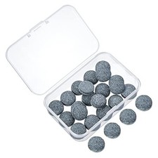 Gejoy 20 Pcs Billiard Pool Cue Tips Replacement Kit Pool Stick Tips 13 mm Gray