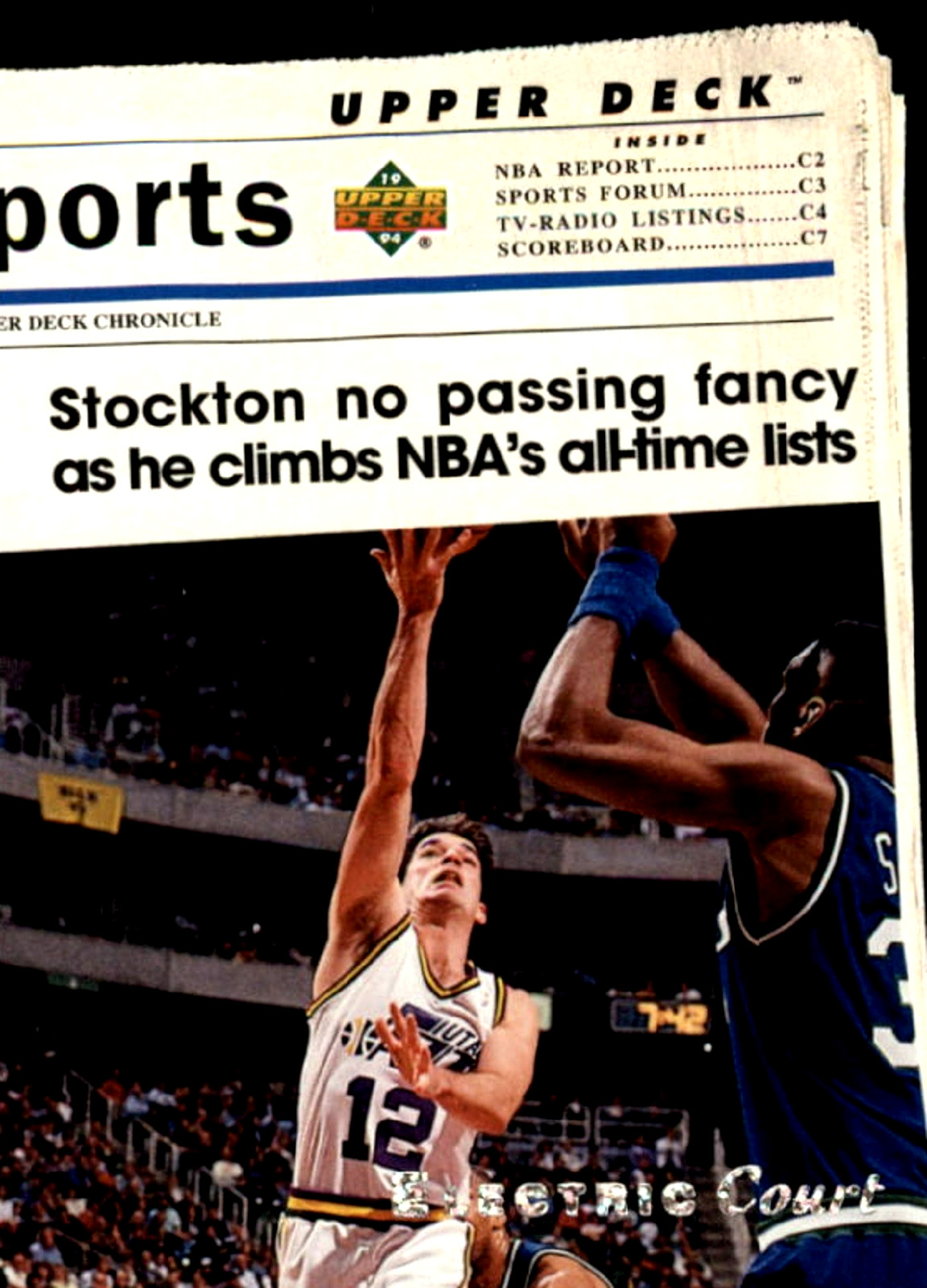 1993-94 Upper Deck SE ELECTRIC COURT #224 John Stockton Utah Jazz HOF