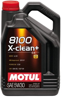 Motul 106377 FITS: 5L Synthetic Engine Oil 8100 5W30 X-CLEAN Plus Case of 4 Moto