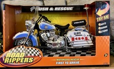 Road Rippers Rush & Rescue Police Motorcycle Toy NEW Lights Sounds 2006