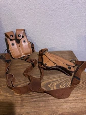 Bianchi 16H/L S&W 1076 16A-1  Leather Shoulder Holster Rig RH Draw Dual Mag