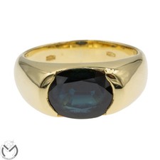 Anello in oro giallo uomo zaffiro blu 18 kt 750 -1267/ST-