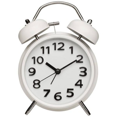 TFA Dostmann 60.1040.02 Quartz Alarm Clock White Alarm Time 1 Movement sil