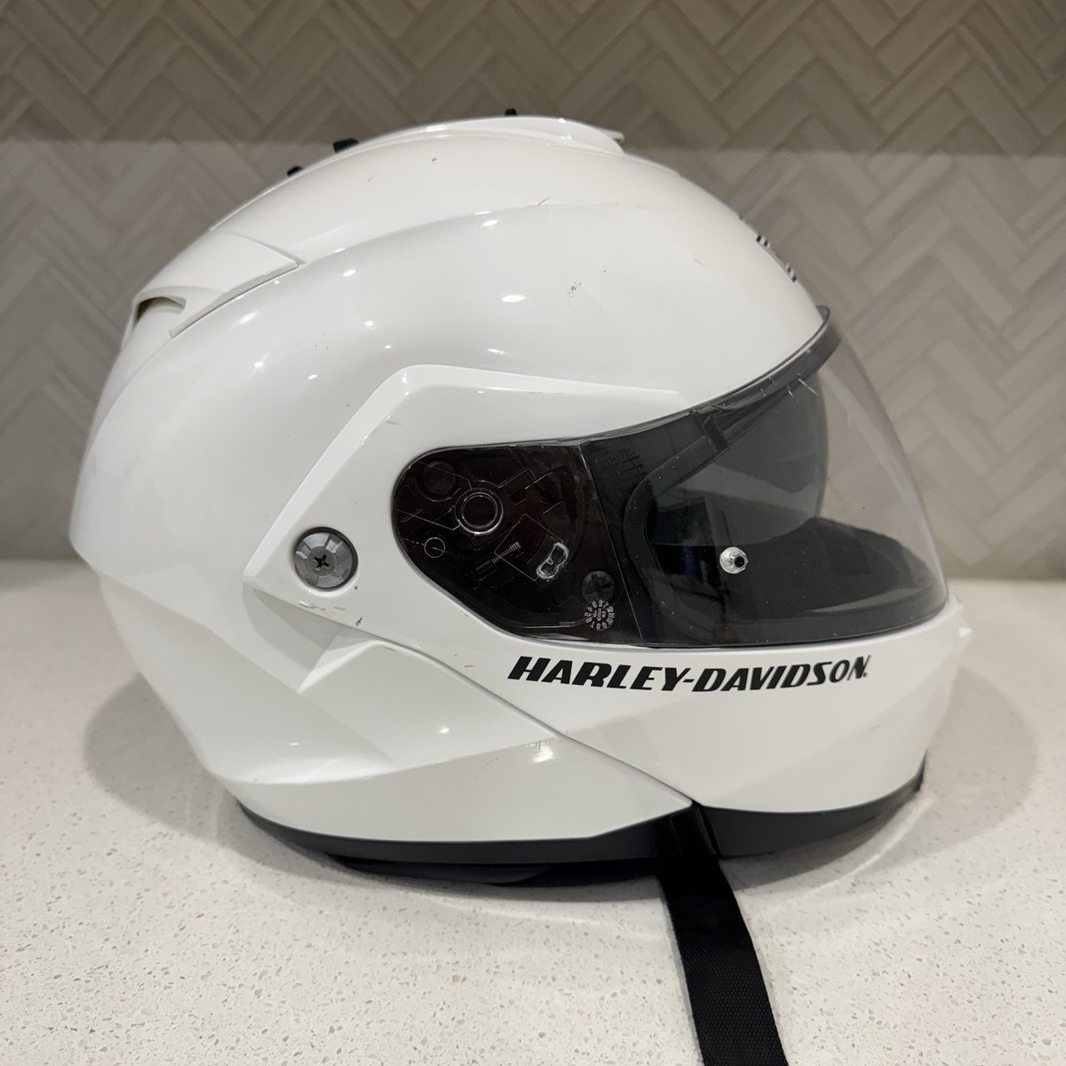 Harley Davidson HD-H24 Modular Motorcycle Helmet White Size Large