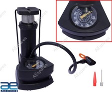 Bike Tire Air Mini Portable Motor Bicycle Foot Pump Pressure Gauge 160 PSI Vi