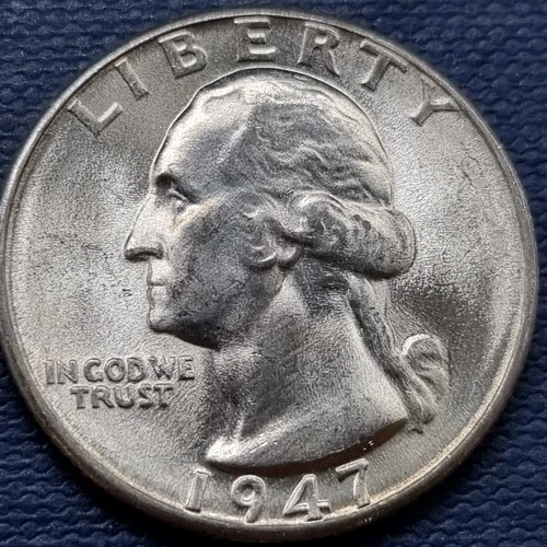 1947 D Washington Quarter 25c Silver BU UNC GEM Brilliant Uncirculated #97295