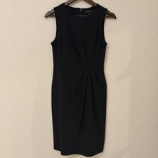 Classic Workwear Sheath Dress Banana Republic Black Polka Dot Sz 4