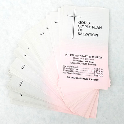 Lot of 35 - 1991 Gods Simple Plan of Salvation Pamphlet Christian Baptist