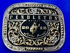 2012 Pendleton Whiskey Let'er Buck Rodeo Cowboy Montana Silversmiths Belt Buckle