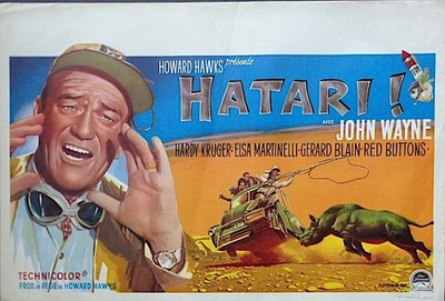 HATARI Belgian movie poster JOHN WAYNE HOWARD HAWKS ELSA MARTINELLI 1960