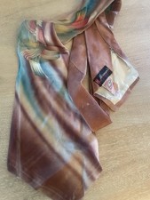 Vintage 40s Silk Wide Art Deco Rockabilly Necktie Herman s Hand Painted