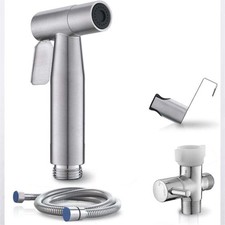 Handheld Bidet Sprayer for Toilet, Adjustable Pressure, Stainless Steel Brushed