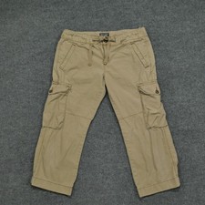 Vintage Ralph Lauren Pants Womens 8 Brown Cargo Long Polo Jeans Ripstop Crop Y2K