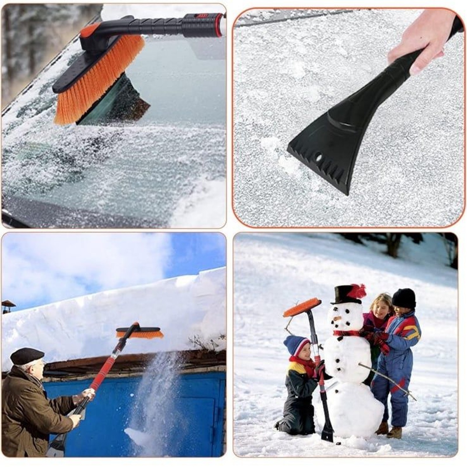 Foval multifunctional detachable snow scraper 2 pack brand new in box scratch re