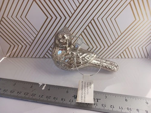 Bon Ton Silver Glass Bird Ornament