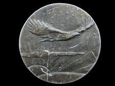 RH03108 VINTAGE 1970s  AMERICAN BALD EAGLE  ART COMMEMORATIVE BELT BUCKLE