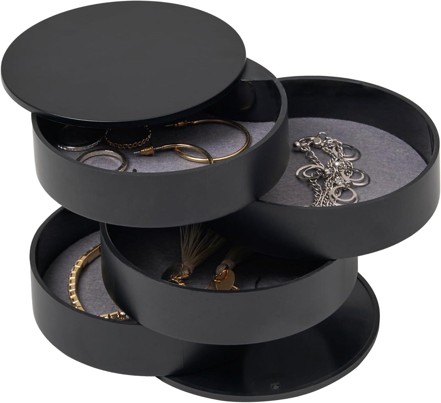 Portagioie Design Tower Nero Yamazaki - Scatola Gioielli 4 Piani ABS