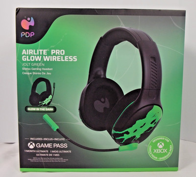 PDP Airlite Pro Glow Wireless Jolt Green Stereo Gaming Headset For Xbox New
