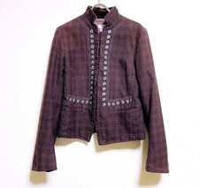 Dries Van Noten Women Jacket M Check Embroidery Limited Edition VHT Purple